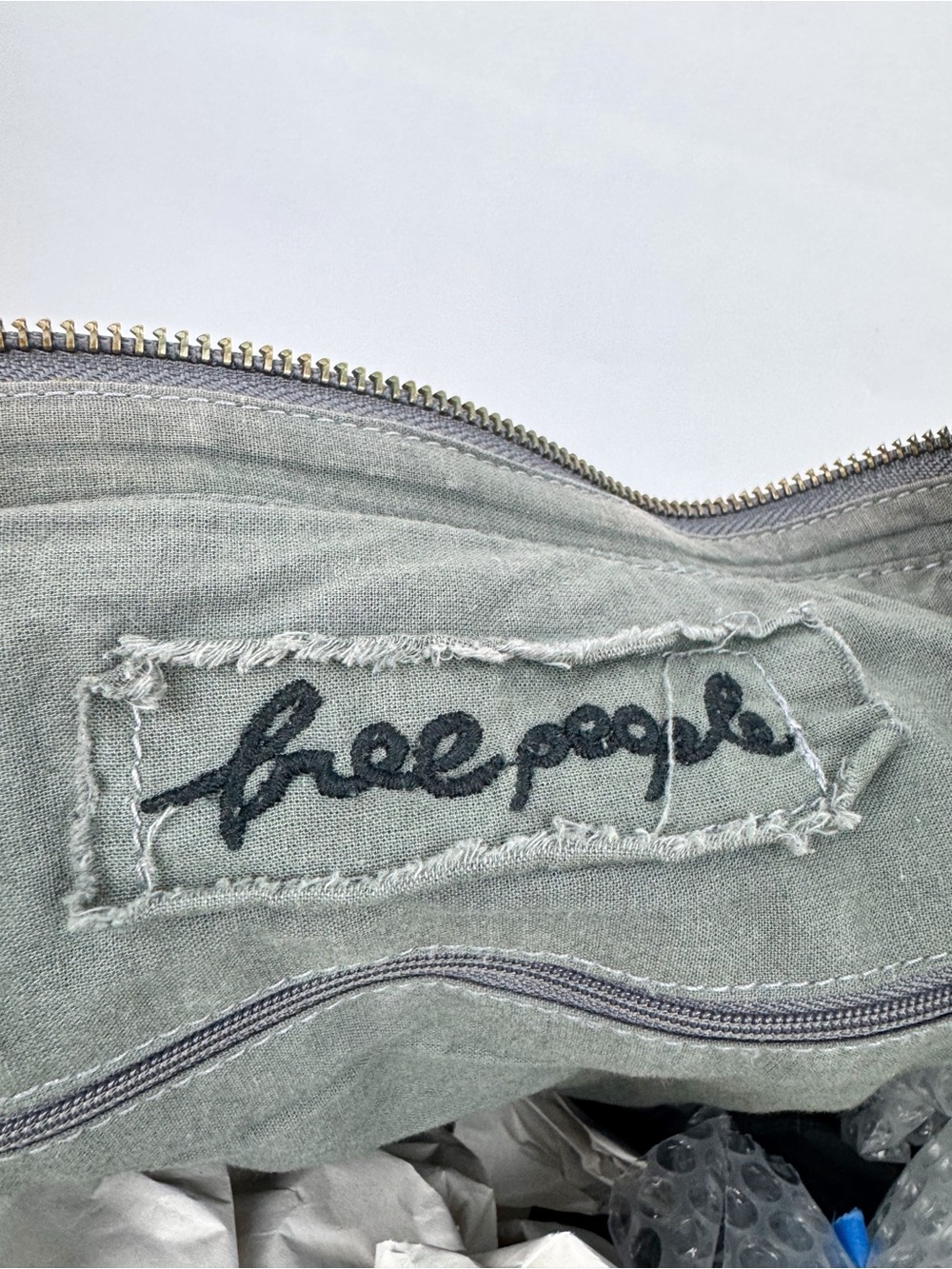 Free People Styx Washed Denim Gray Casual Sling Crossbody Shoulder Bag - Picture 5 of 7
